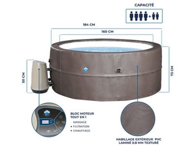 Spa portable semi-rigide Vita Premium rond Bulles 4-6 places - Netspa