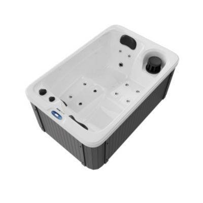 Spa rectangulaire en acrylique gris PSJ200, 2 places allongées avec 15 jets de massage