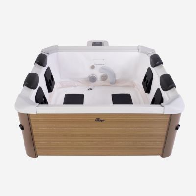 Spa rigide 6 places hydromassages. 4 coussins. OSLO AMBER. L 160 x P 160 x H 65 cm. beige