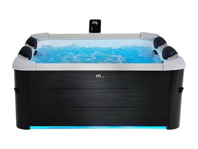 Spa semi-rigide MSpa 6 places gris anthracite avec LED et accessoires -128 jets - L160 x l160 x H65 cm - NAPUKA
