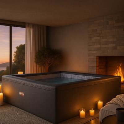 Spa semi-rigide Netspa Idaho - 6 places Coloris Pebble Blanc 70/90 Airjets massants
