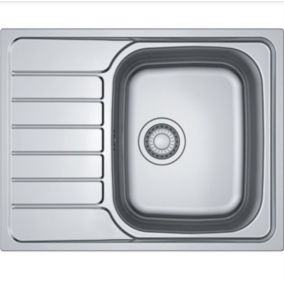 Spark SKN 611-63 Évier 63,5x50cm avec égouttoir réversible, Inox (SKN611-63)