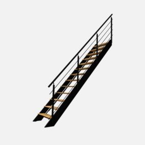 SPECTRA - Escalier bois droit à LED intégrées, noir