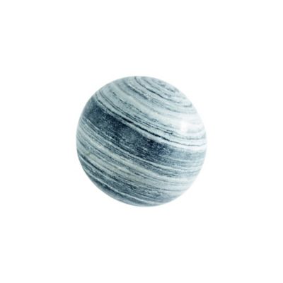 Sphère décorative marbre blanc et noir D. 30 cm