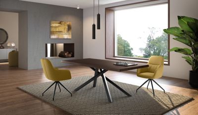 Spike Table Extensible (160/240X90 Cm) En Frêne Noir