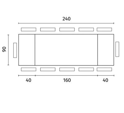 Spike Table Extensible (160/240X90 Cm) En Frêne Noir