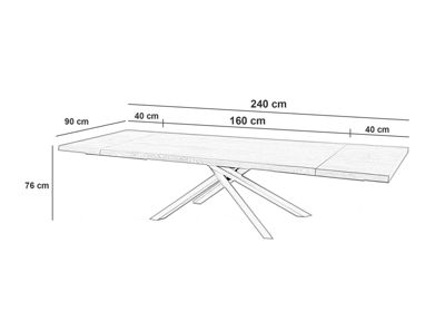 Spike Table Extensible (160/240X90 Cm) En Frêne Noir