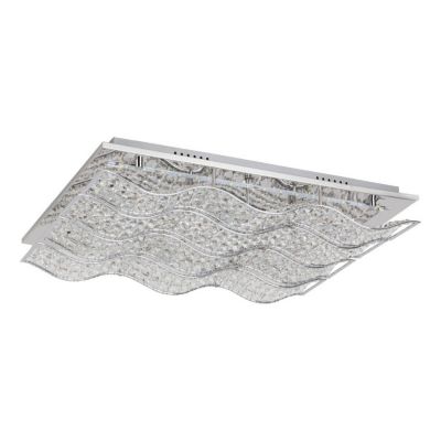 Spindle Plafonnier Incl. LED Intégrée 2240lm 4000K 32W Métal Chromé/Cristal Transparent