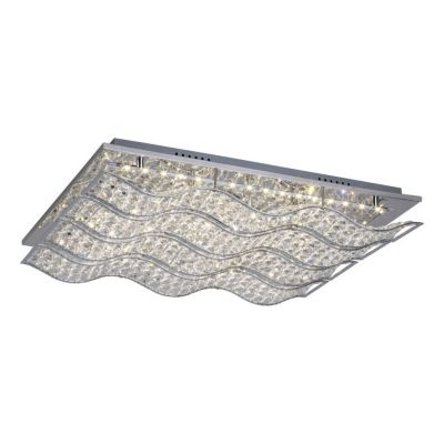 Spindle Plafonnier Incl. LED Intégrée 2240lm 4000K 32W Métal Chromé/Cristal Transparent