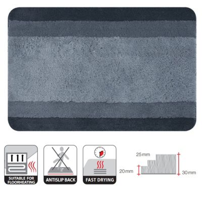 Spirella Tapis de bain Polyester BALANCE 60x90cm Gris