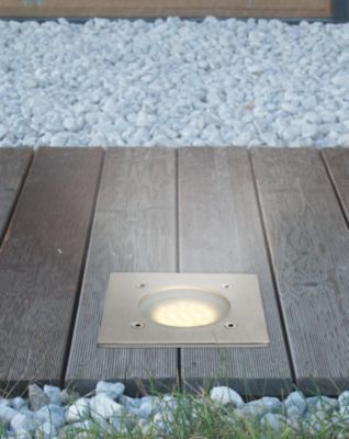 Spot à encastrer d'extérieur carré gris chromé LED integrée 230lm IP67 blanc chaud Eglo, Lamedo