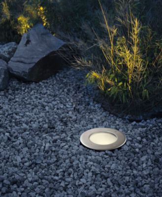 Spot à encastrer d'extérieur rond gris chromé LED integrée 230lm IP67 blanc chaud Eglo, Lamedo
