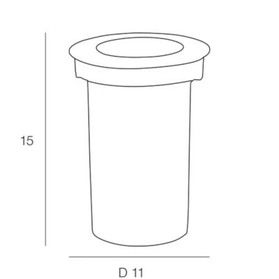 Spot à encastrer Dig Corep GU10 IP67 35W H.15 x Ø11 cm