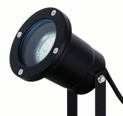 Spot à piquer LED GU10 Shelby 345lm IP54 noir GoodHome