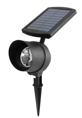 Spot à piquer solaire Bridger LED intégrée 40lm 0.5W IP44 GoodHome noir