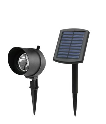 Spot à piquer solaire Bridger LED intégrée 40lm 0.5W IP44 GoodHome noir