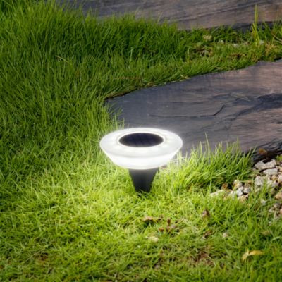 Spot à piquer solaire LED extérieur rond blanc 0,07 W 6 lm rechargeable IP44
