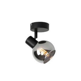 Spot Art Déco noir avec verre fumé - Vidro