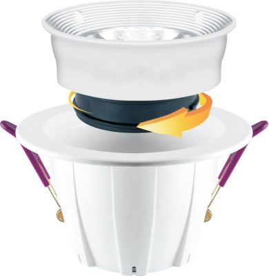 Spot COB LED downlight rond blanc dimmable 7W (Eq. 56W) Diam 98mm 4000K 36 degrés