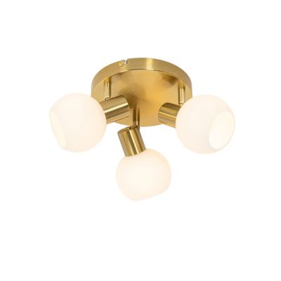 Spot de plafond doré avec verre opale 3 lumières orientables - Anouk