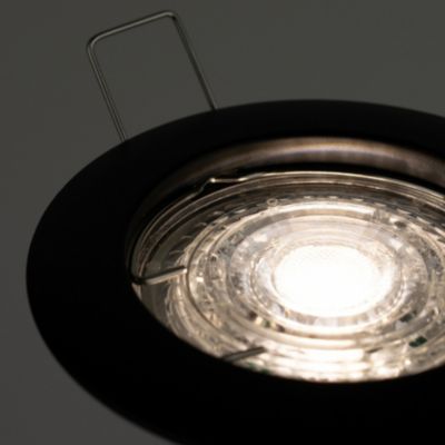 Spot de plafond encastrable Ziva Black IP20, rond, noir, EDO777308 EDO