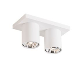 Spot de plafond moderne blanc 2 lumières - Tubo