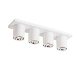 Spot de plafond moderne blanc 4 lumières - Tubo