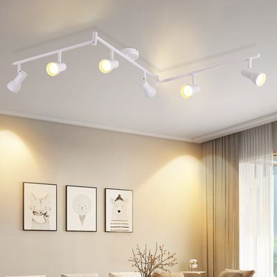 Spot de plafond NETTLIFE 6 flammes blanc GU10 en métal pour chambre à coucher et couloir