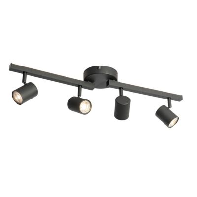 Spot de plafond noir GU10 50mm 4 lumières avec rétroéclairage et interrupteur à 3 positions - Back Up