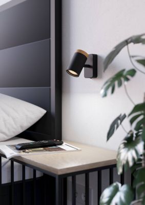 Spot de salle de bain Consuma noir mat GU10 IP44 L.6 x l. 115 x H. 11cm Eglo