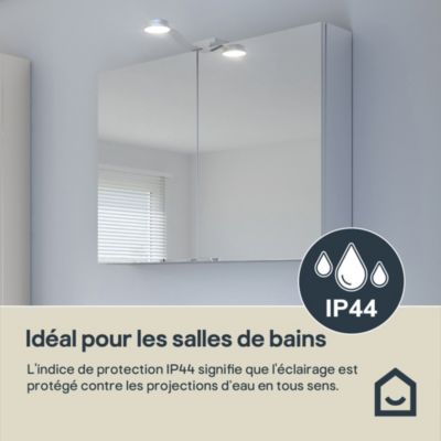Spot de salle de bain Emera LED intégrée 480lm 7W IP44 variable GoodHome argent