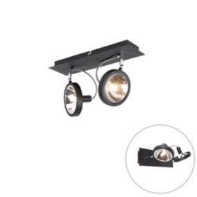 Spot design noir 2 lumières orientable - Nox