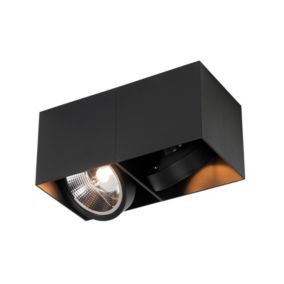Spot design noir rectangulaire AR111 2 lumières - Box