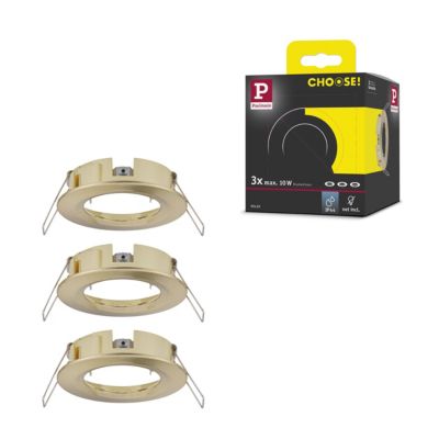 Spot encastré Choose Kit de base fixe IP44 rond 78 mm max. 3x10W 230V gradable Laiton brossé