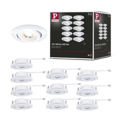 Spot encastré LED Kit de 10 orientable rond 82mm 70 10x4,8W 10x450lm 230V 3000K Blanc