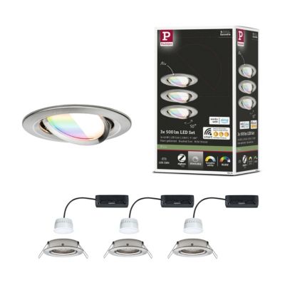 Spot encastré LED Nova Coin rond 84mm 50 RGBW+ 3x6W 3x500lm 230V Acier ...