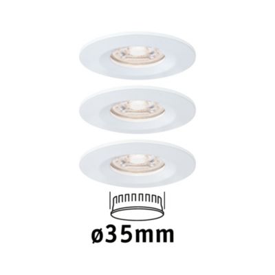 Spot encastré LED Nova Mini Coin Kit de base fixe IP44 rond 65 mm Coin 3x4W 3x310lm 230V 2700K Blanc dépoli