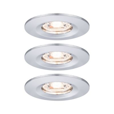 Spot encastré LED Nova Mini Coin Kit de base fixe IP44 rond 65 mm Coin 3x4W 3x310lm 230V 2700K Chrome