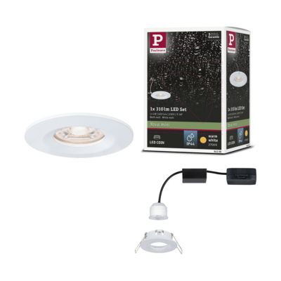 Spot encastré LED Nova Mini Coin Luminaire individuel fixe IP44 rond 65 mm Coin 4W 310lm 230V 2700K Blanc dépoli
