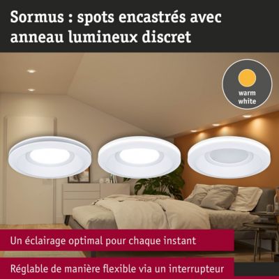 Spot encastré LED Sormus Kit de 3 IP65 rond 100 mm 3x4,8W / 1,5W 3x300lm 230V 3000K Blanc