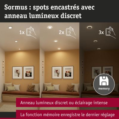 Spot encastré LED Sormus Kit de 3 IP65 rond 100 mm 3x4,8W / 1,5W 3x300lm 230V 3000K Blanc