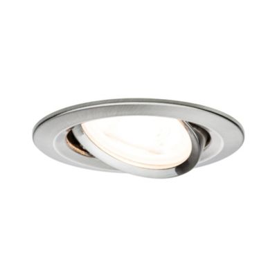 Spot encastré Nova orientable rond 84mm 50 GU10 max. 35W 230V gradable Acier brossé