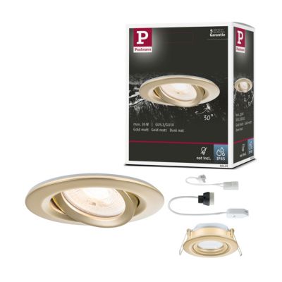 Spot encastré Nova Plus IP65 rond 93mm 30 GU5,3 GU10 max. 35W 230 12V gradable Doré mat