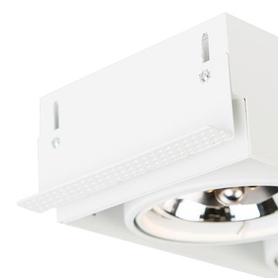 Spot encastrable blanc inclinable et rotatif G53 AR111 sans bordure 2 lumières - Oneon