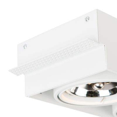 Spot encastrable blanc inclinable et rotatif G53 AR111 sans bordure 2 lumières - Oneon