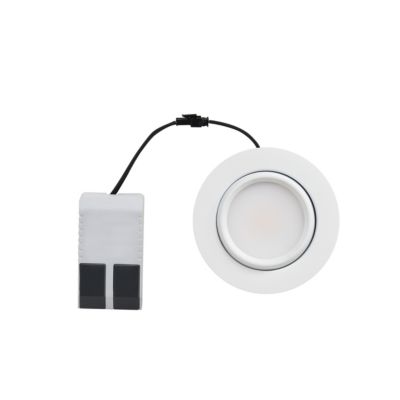 Spot encastrable Burnell LED intégrée blanc neutre dimmable IP65 450lm 6.2W Ø8.5xH.4cm blanc GoodHome
