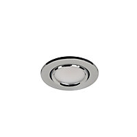 Spot encastrable Burnell LED intégrée blanc neutre dimmable IP65 450lm 6.2W Ø8.5xH.4cm chrome GoodHome
