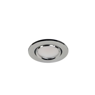 Spot encastrable Burnell LED intégrée blanc neutre dimmable IP65 450lm 6.2W Ø8.5xH.4cm chrome GoodHome