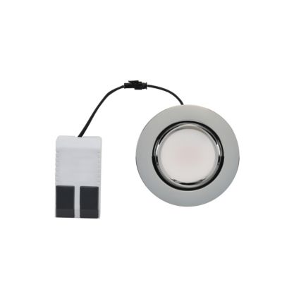 Spot encastrable Burnell LED intégrée blanc neutre dimmable IP65 450lm 6.2W Ø8.5xH.4cm chrome GoodHome