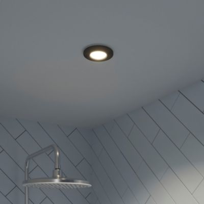 Spot encastrable Burnell LED intégrée blanc neutre dimmable IP65 450lm 6.2W Ø8.5xH.4cm noir GoodHome